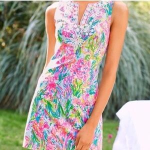 Lilly Pulitzer Gabby Shift Dress Fan Sea Print